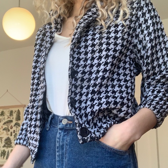 Vintage Houndstooth Cropped Jacket - Picture 2 of 6